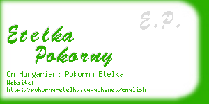 etelka pokorny business card